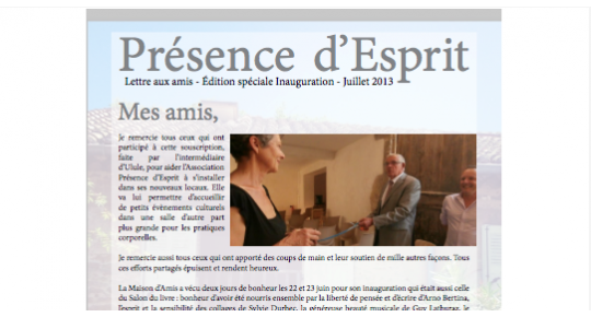 Lettre aux amis n°11