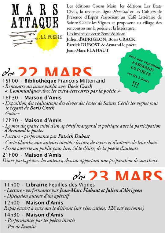 Mars attaque… la poésie